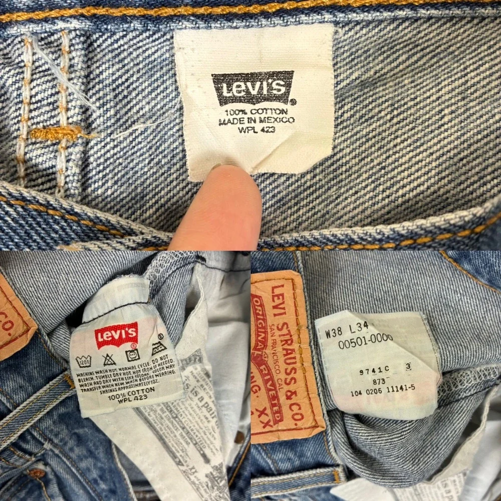 Vintage Y2K Levi's 501XX Denim Straight Jeans Men's Size 35x31 Medium Wash